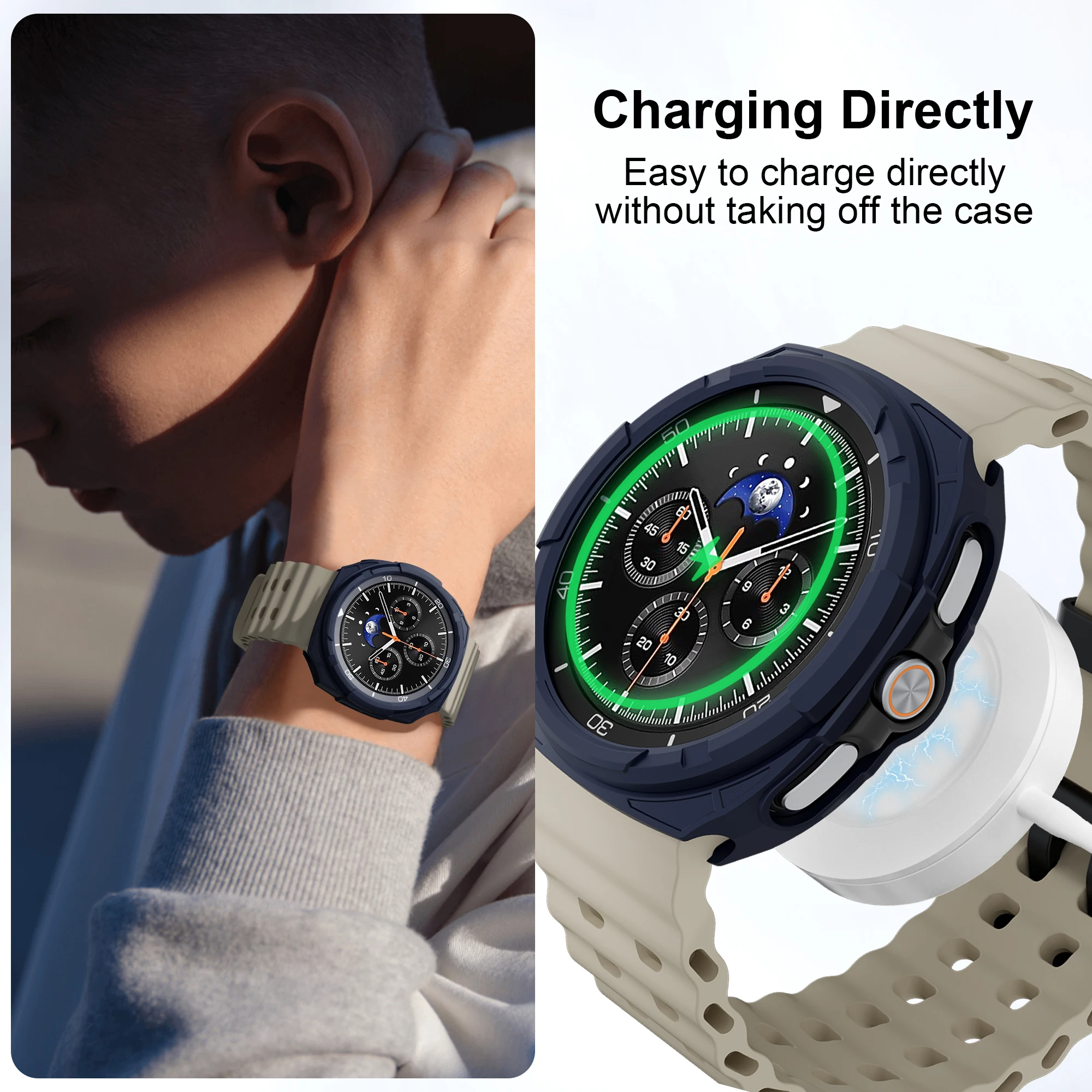 حافظة واقية من مادة TPU مضادة للخدش وواقي شاشة ناعم لساعة سامسونج جالاكسي 8 الكلاسيكية