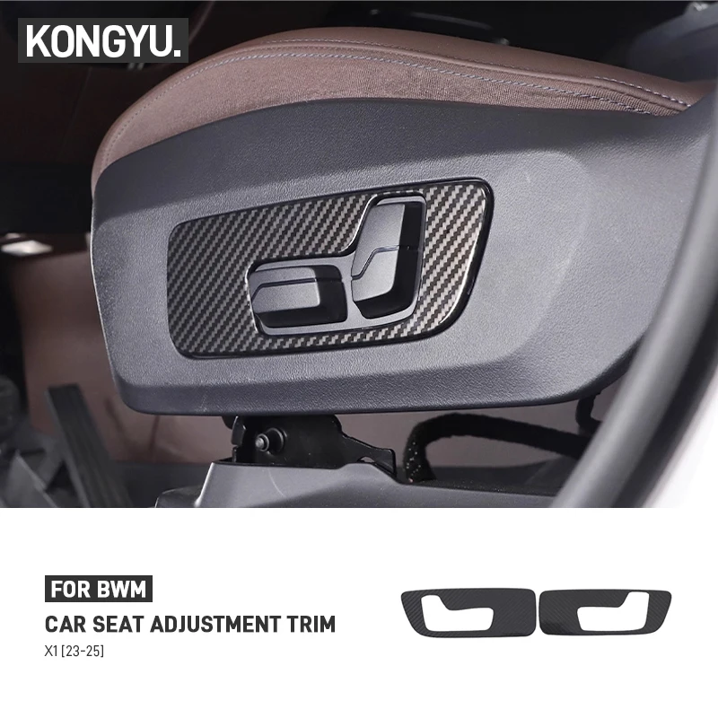 

For BMW X1 U11 2023 2024 Real Dry Carbon Fiber Car Front Seat Adjustment Switch Panel Cover Trim Sticker Decoration Accessories