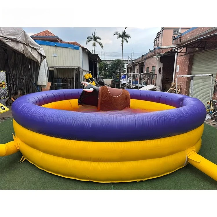 Inflatable Mechanical Bull Riding Game for Amusement Park Team Building Fun Interactive Outdoor Entertainment