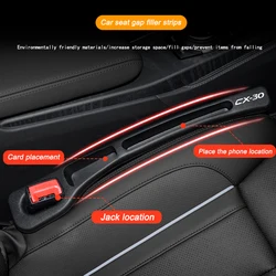 Vazamento-Proof Car Seat Gap Filler, Side Seam Plug Strip, Faixa de enchimento para Mazda CX-30 CX 30 Carteira, suporte do telefone, acessórios do carro