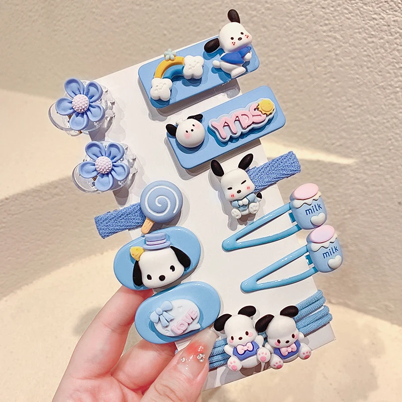 12PCS Kids Cute Cartoon Hairpin Girl Sanrio Hair Accessories Bangs Clip Hair Clips Headdress Children BB Clips