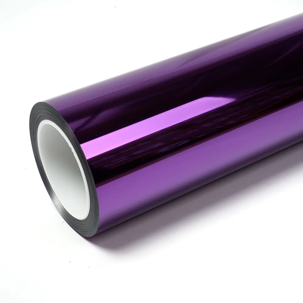 Hight Quality 1.52X17M Air Bubble Free Stretchable Mirror Chrome Purple Wraps Sticker Car Wrapping Film view 2