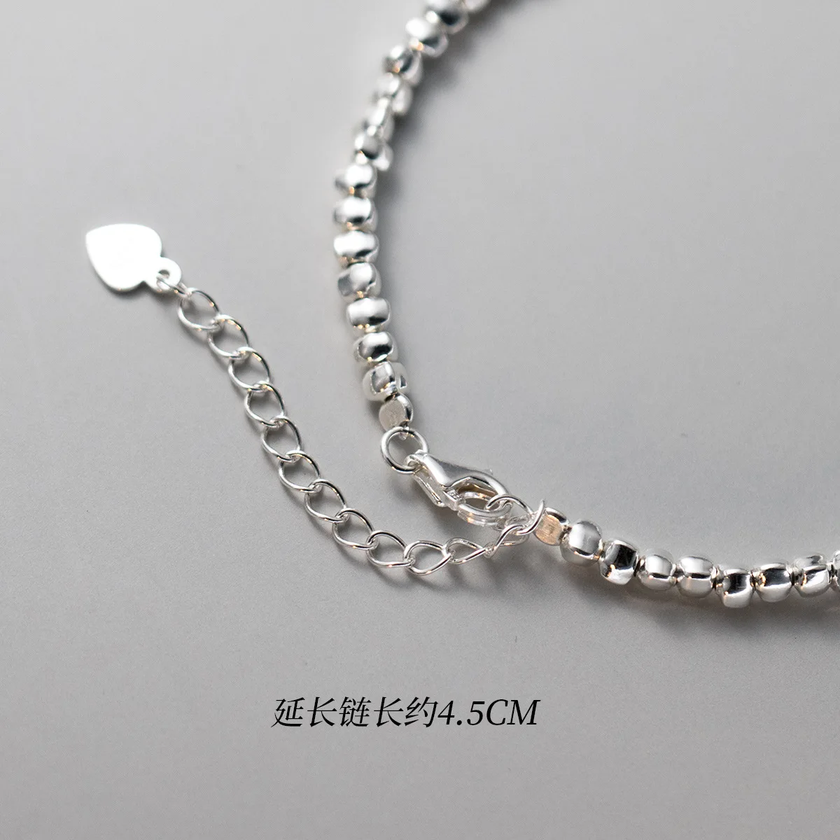 La Monada 15.5+4.5cm Bracelet For Women Silver 925 Sterling 925 Silver Simple Triangle Bead Women\'s Bracelet Girls Student