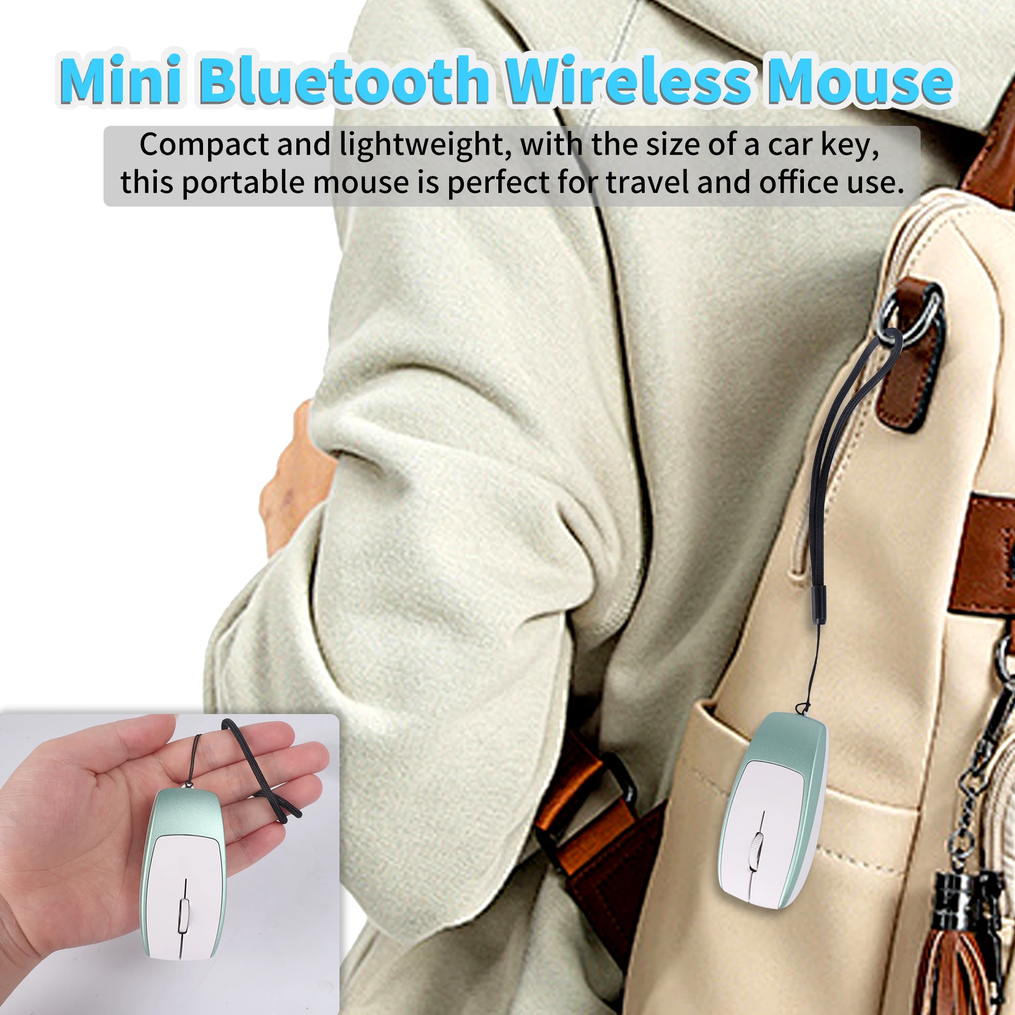 

2-in-1 Wireless Bluetooth Mouse & TF Card Reader Type-C Rechargeable Silent Mini Ergonomic Grip For Office Home Use Laptop PC