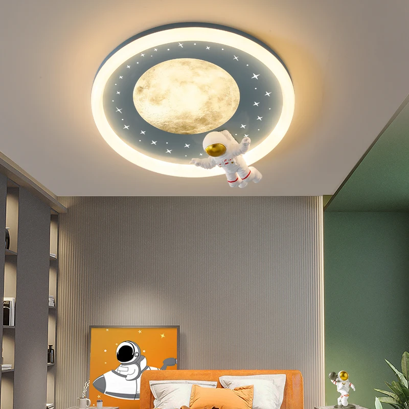 Imagem -04 - Astronauta Lâmpada de Teto Led Creative Spaceman Quarto Infantil Sala de Estar Luz da Noite Lunar Planeta Dimming Eletrodoméstico Novo