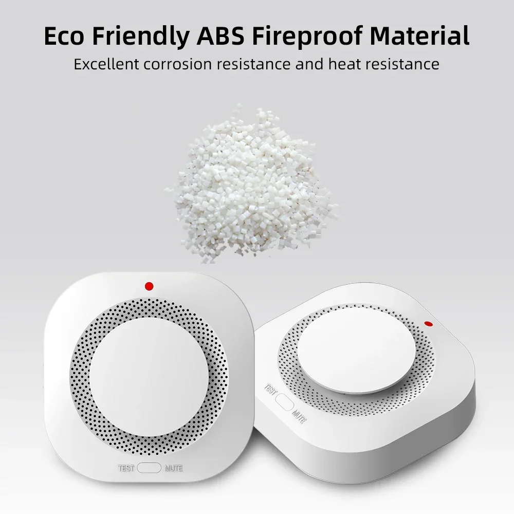 Independent Smoke Detector Fire Alarm Sensor Battery Powered with Loud Sound Alert for Home Office Kitchen Safety