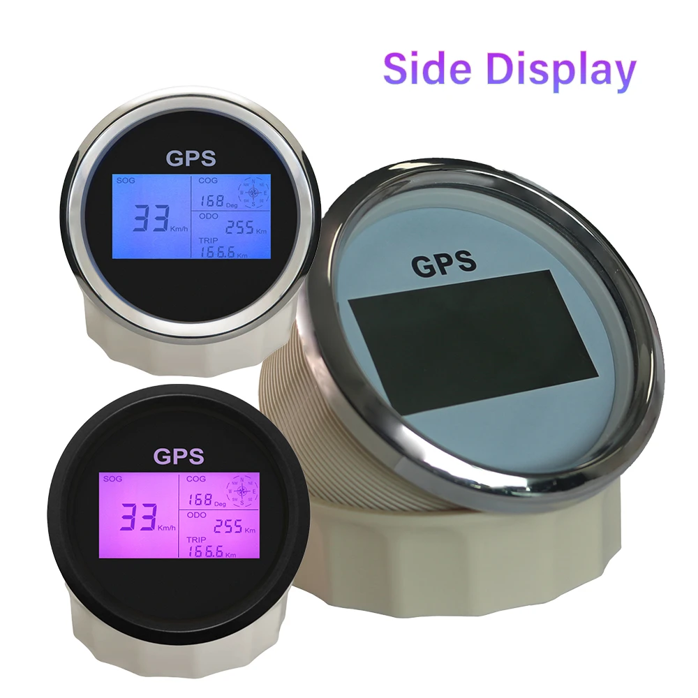 Universal 85mm Digital GPS Speedometer 7 Colors Backlight LCD Speed Gauge Odometer Course with GPS Antenna for Car Boat