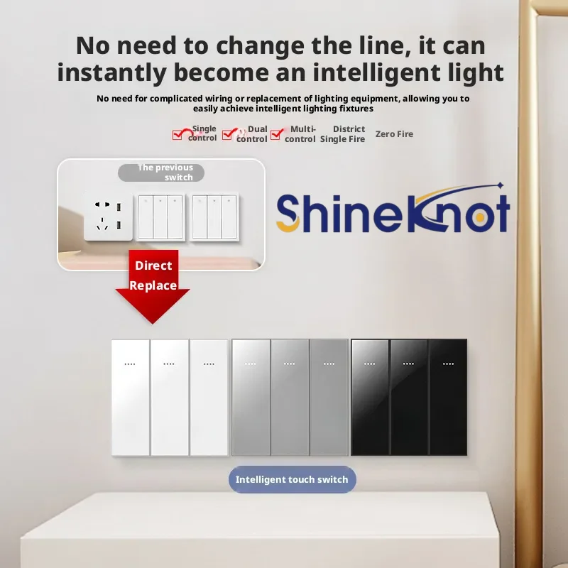 Shineknot Zigbee Smart Switch Single Zero Fire Universal Tuya App Remote Control With Timer Function Intelligence Button Switch