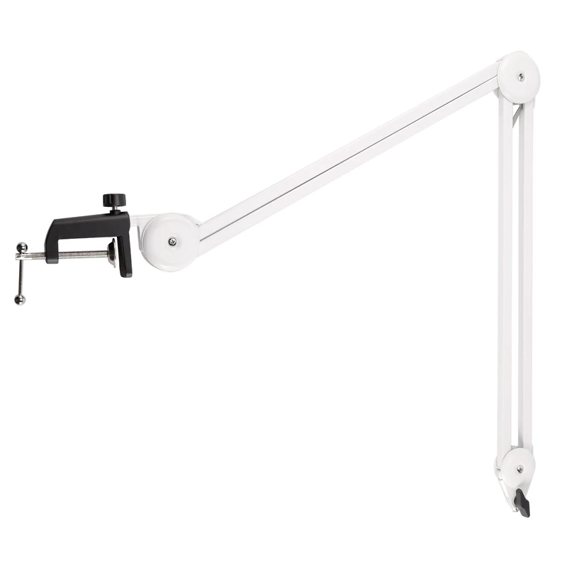 

FULL-Microphone Stand Adjustable Suspension Boom Arm With Built-In Spring For Voice Recording White