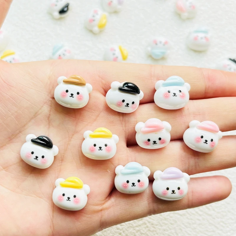 Mini Cartoon Bear Resin Figurine Crafts, Cabochon Ornament, Jewelry Manicure, Hairpin Making Accessories, Cute, 20 Pcs