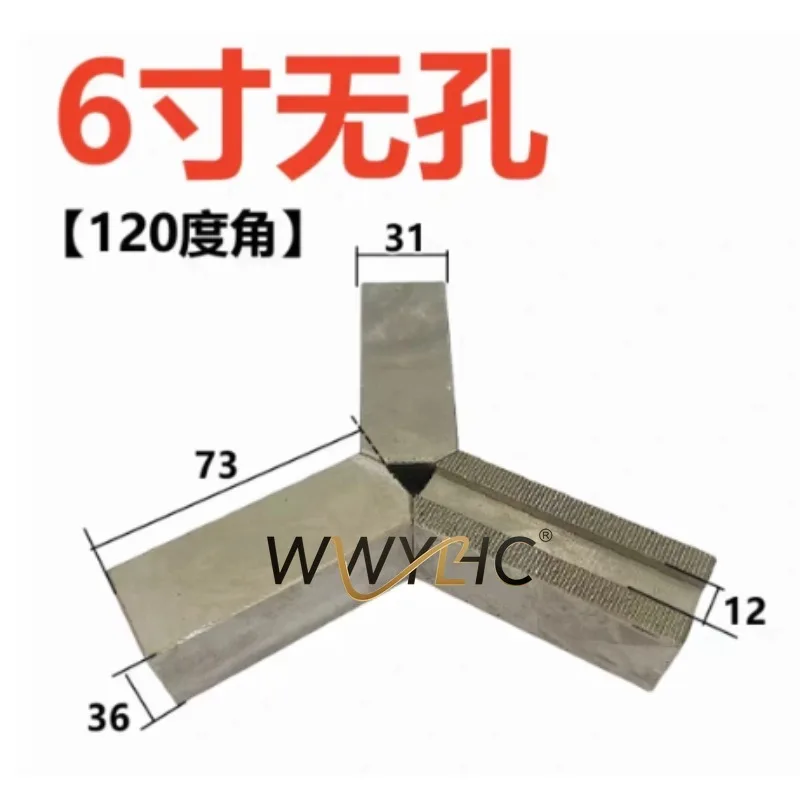3PC Suitable for 6 Inch Hydraulic Three Jaw Chuck, 60° 90° 120° Sharp Angle
