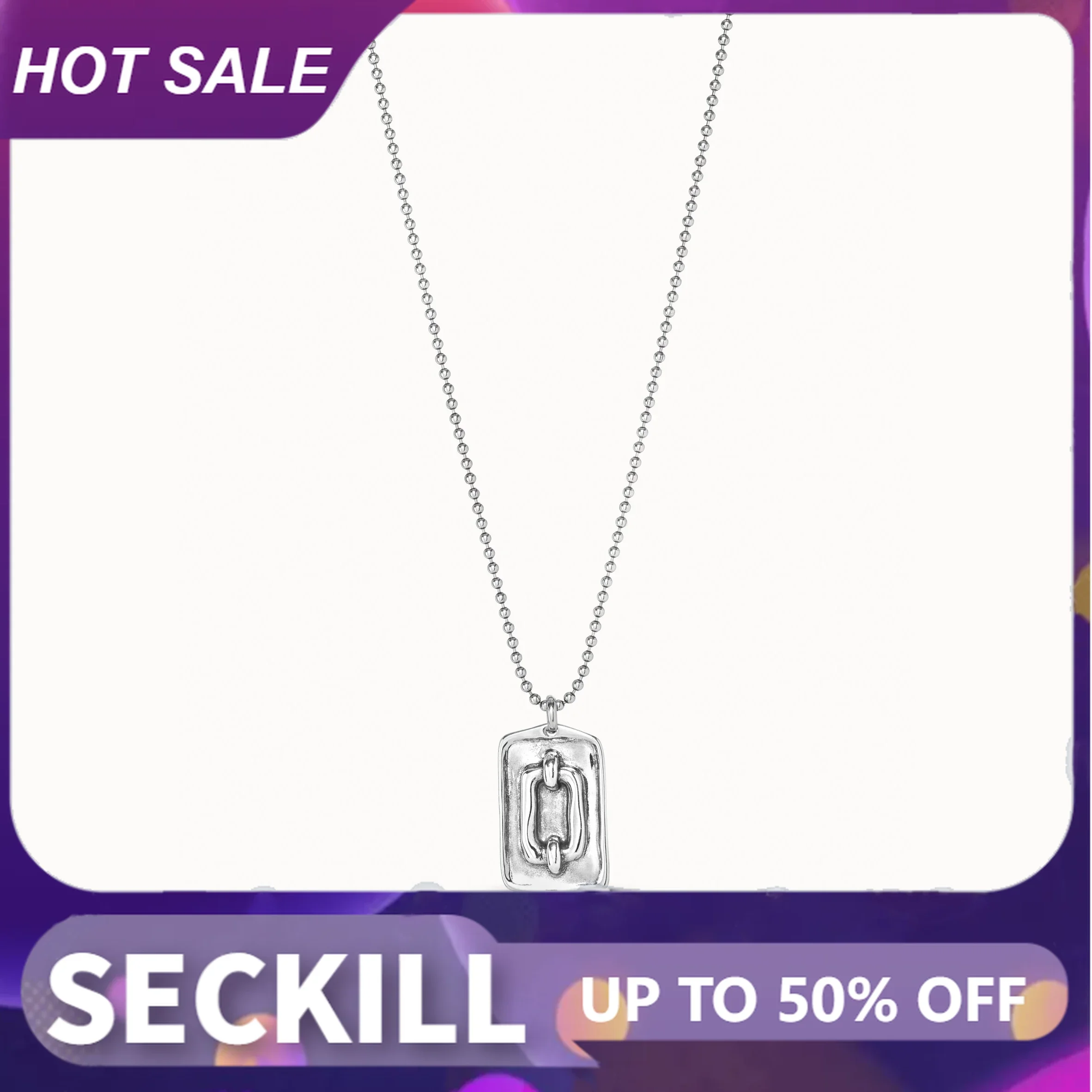 

2024 Original New Product Spain UNO de 50 Jewelry Fashion Simple Rectangular Hanging Tag Necklace Women's High Quality Gift