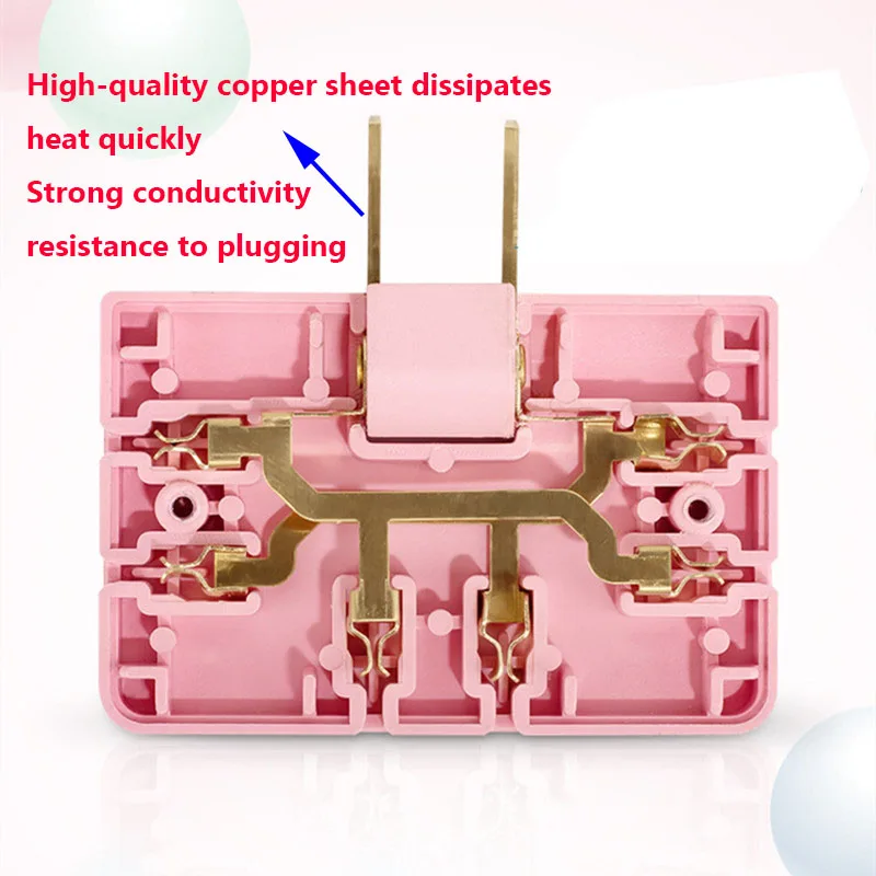 New Ultra-Thin Converter Plug Socket 6-Hole Plug 1 to 3 Does Not Take Up Space Plug-in and plug-out conversion plug is portable