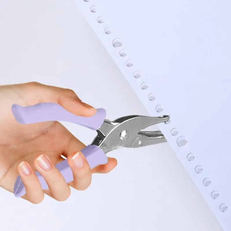 1 Hole Puncher Scrapbook Paper Punch Tool Paper Puncher Portable Hand Held Scrapbook Tool With Ergonomic Soft Grip For Notebook