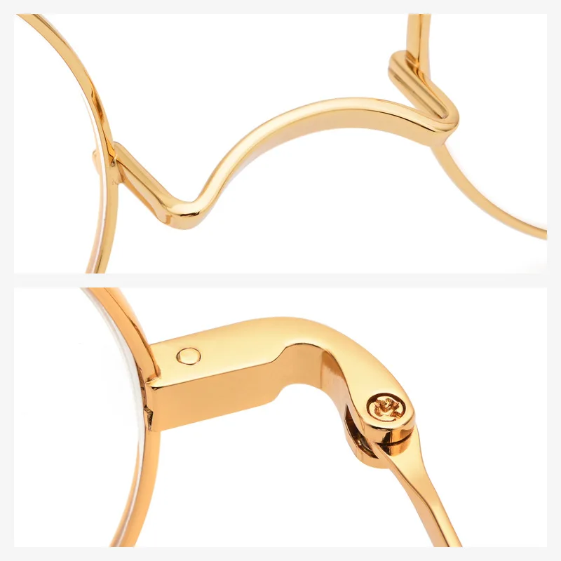 

2026 Новая сверхлегкая художественная круглая оправа для очков из чистого титана для мужчин и женщин, роскошный тренд без носовых подушечек, дизайнерские очки