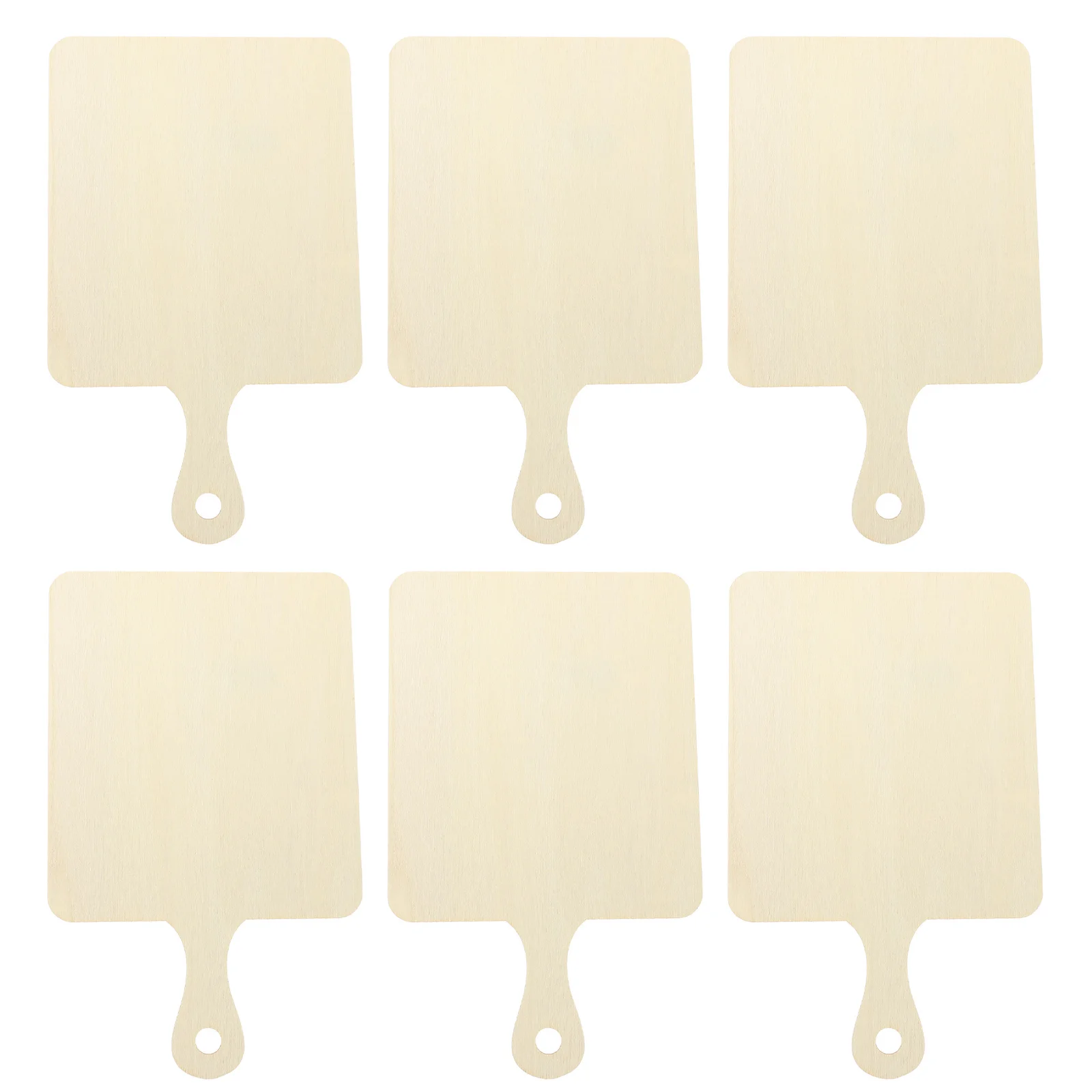 6 stuks mini houten snijplanken onvoltooide blanco doe-het-zelf kinderschilderplanken slijtvast veilig dienblad keuken