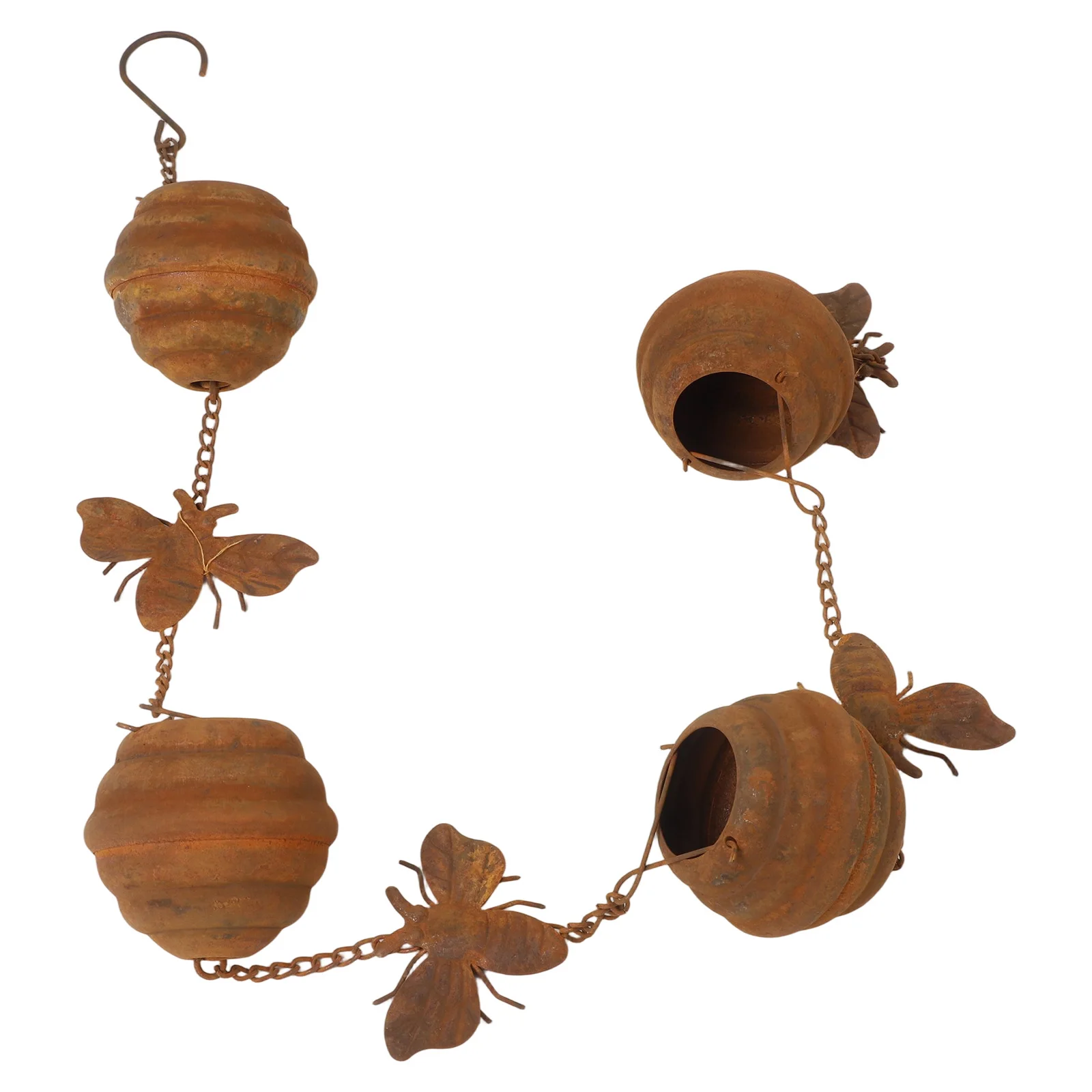 Decorative bee rain chain for gutters iron rainwater collector for downspouts with weather resistant water diverter
