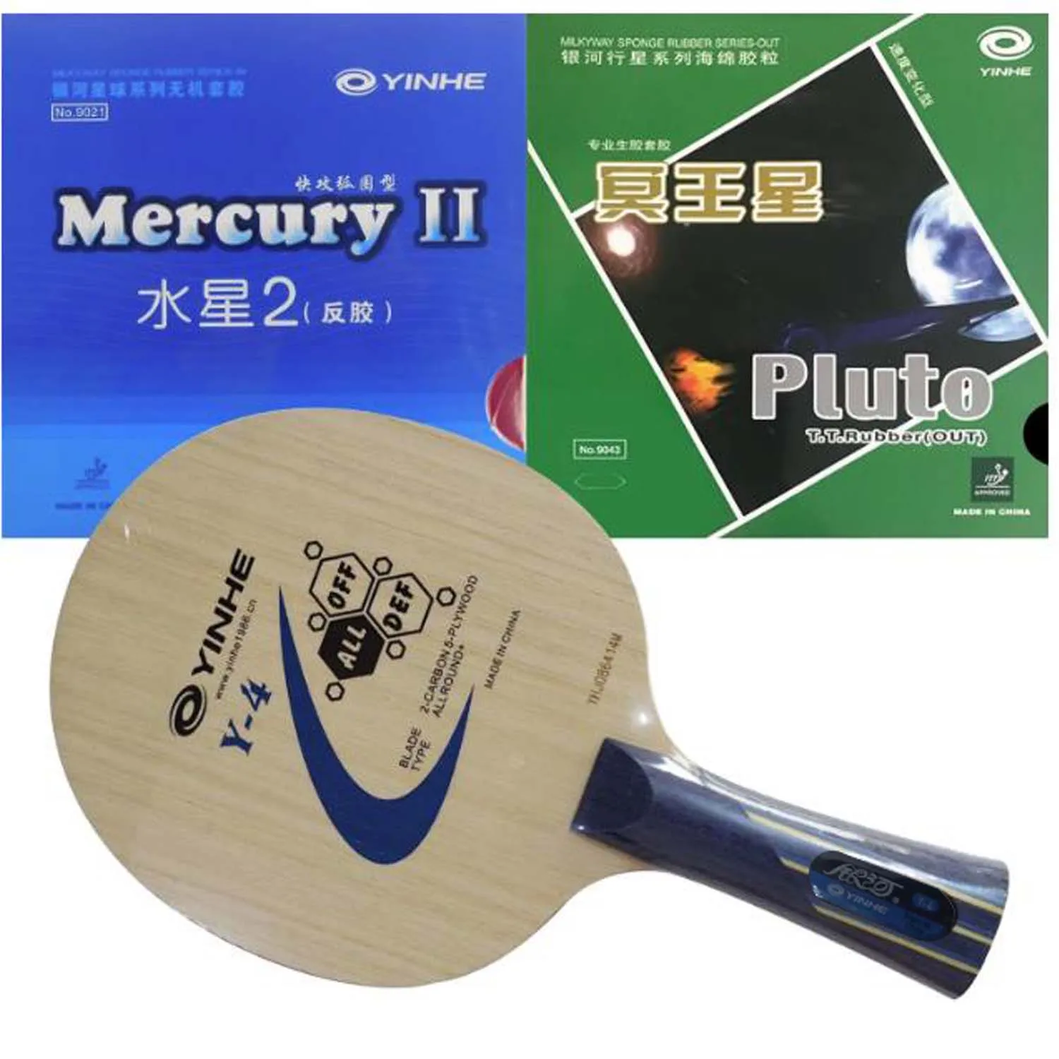 

Pro Combo Racket YINHE Y-4 Y4 table tennis blade withYinhe Mercury II Mercury2 and Pluto PingPong Rubber