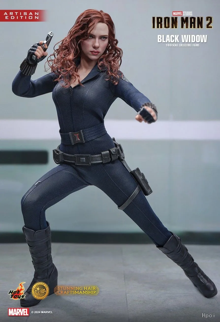 En Existencia, Figura de Acción Original de Hot Toys MMS Iron Man 2 Black Widow, Modelo de Animación, Juguete de Colección