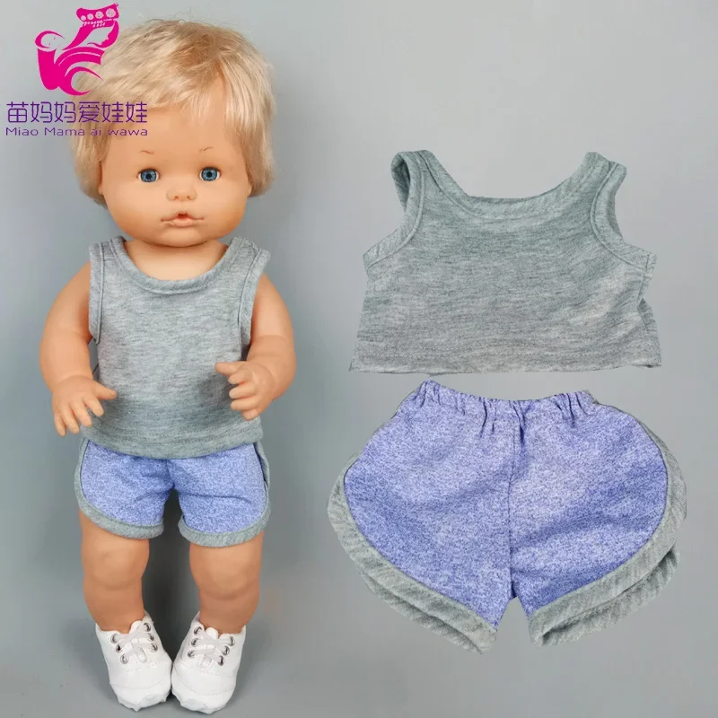 40cm baby doll boy sport short for 38cm Nenuco doll clothes Ropa y su Hermanita doll track suit