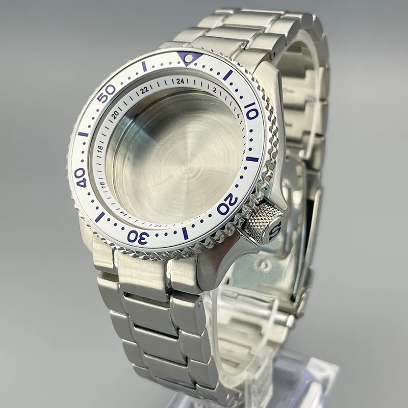 

42mm SKX007 SRPD Watch Case and Band Flat Sapphire Glass Fit for NH35 NH36 NH38 4R 7S Movement SKX007 Watch Case Refit Parts