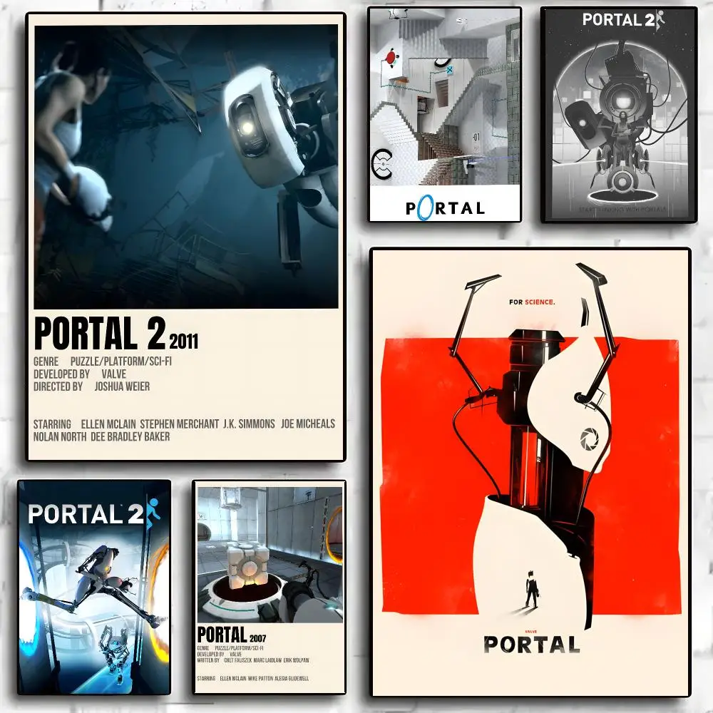 Portal game trendy wall art Poster Advanced Aesthetic Self-adhesive Printing Paper Wall Art for Living Room Home Decor