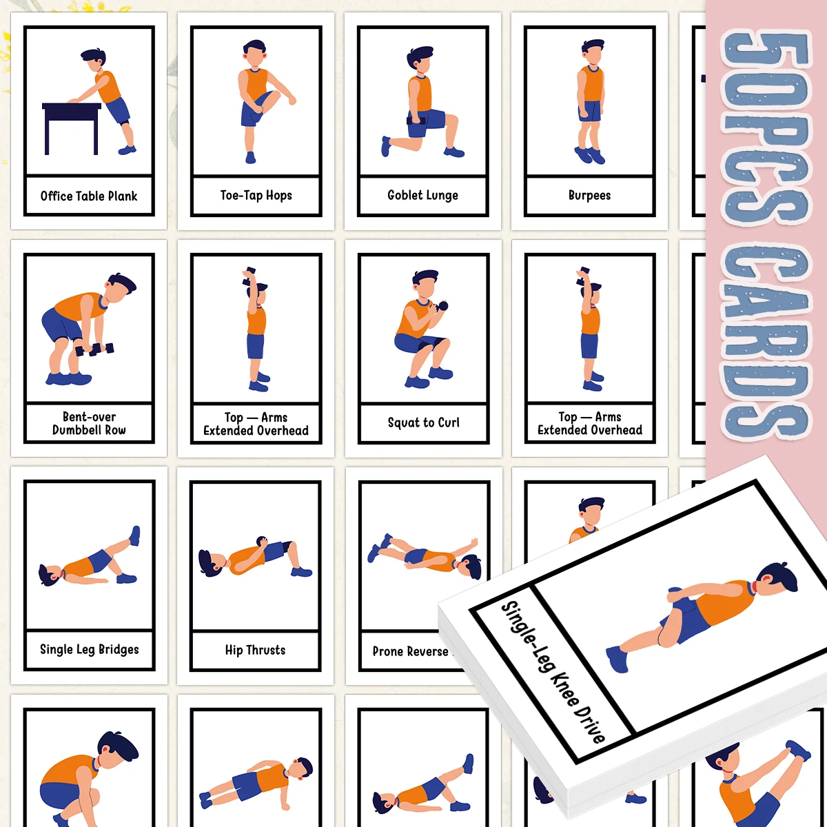 50 cartes flash d'exercices de - Workout Plan Home Gym avis et prix