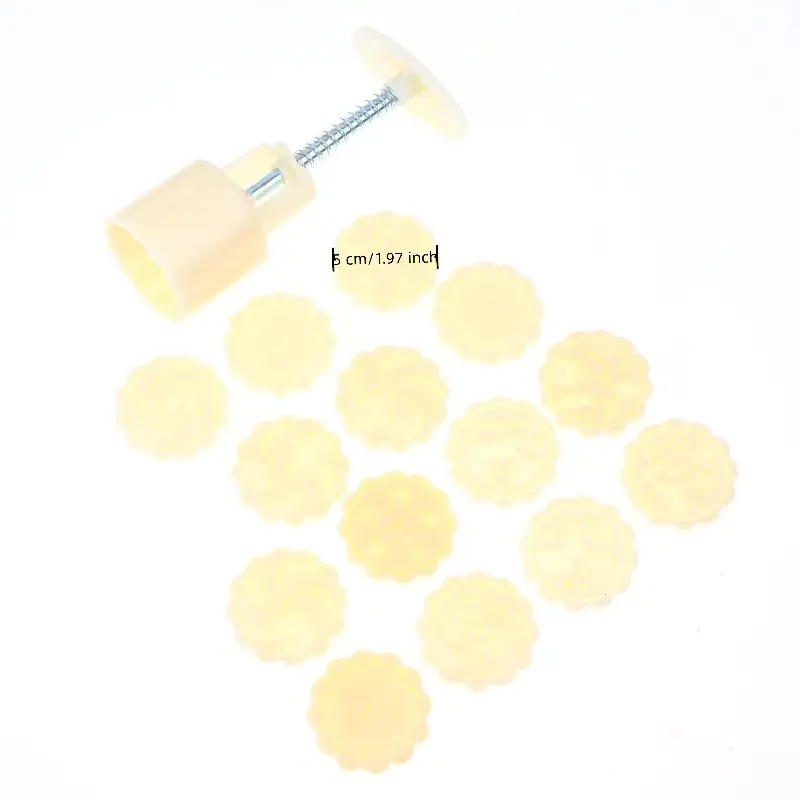 Food Safe Hand Press Flower Shaped Pastry Mold Multiple Stamps Non Stick Surface For Home Baking Mooncakes Desserts Yam Cakes