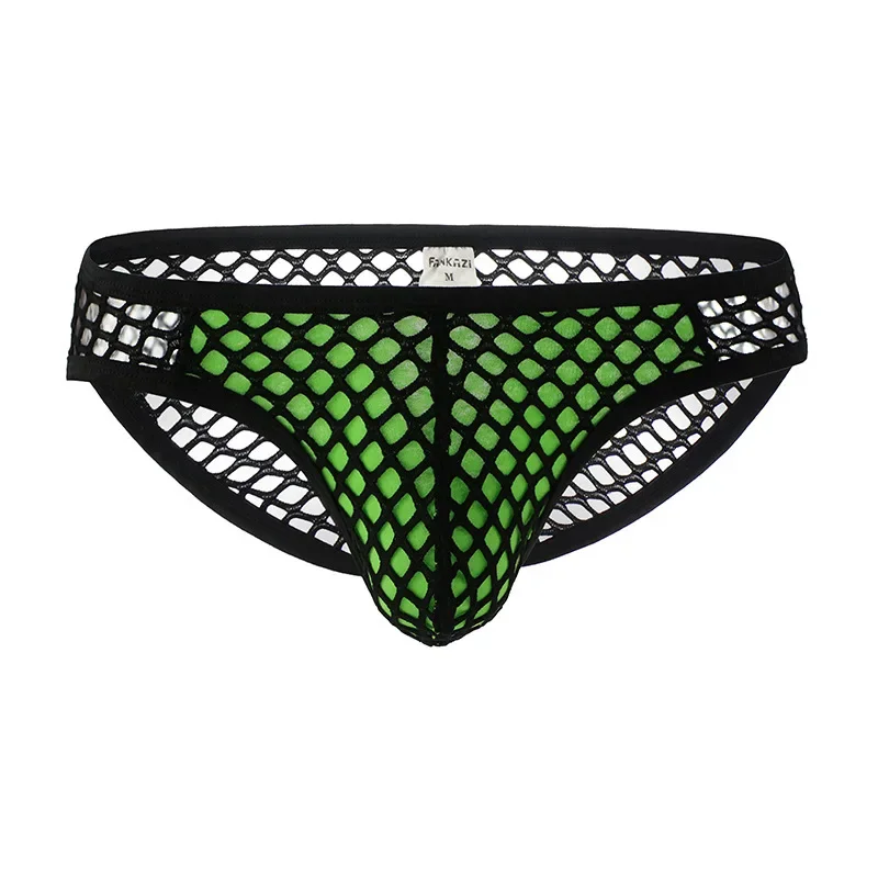 

Men's Sexy Brief Underwear Mesh See Through Gays Erotic Low Rise U Convex Pouch Underpants Fishnet Mesh Breathable Homme Panties