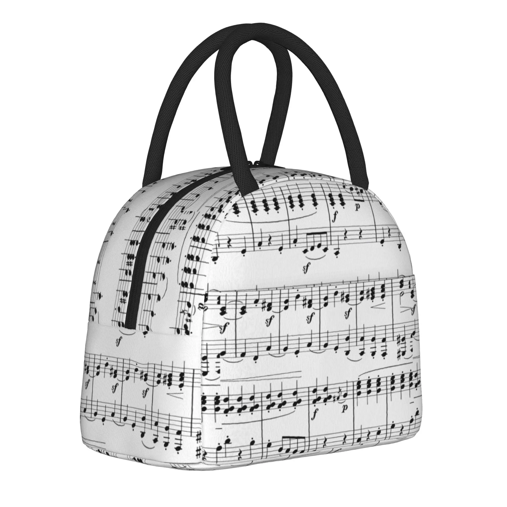 Sheet Music Piano  Insulated Lunch Bag Cooler Bag Reusable,Lunch Container  Large Tote Lunch Box Food Storage Bags Work  Travel