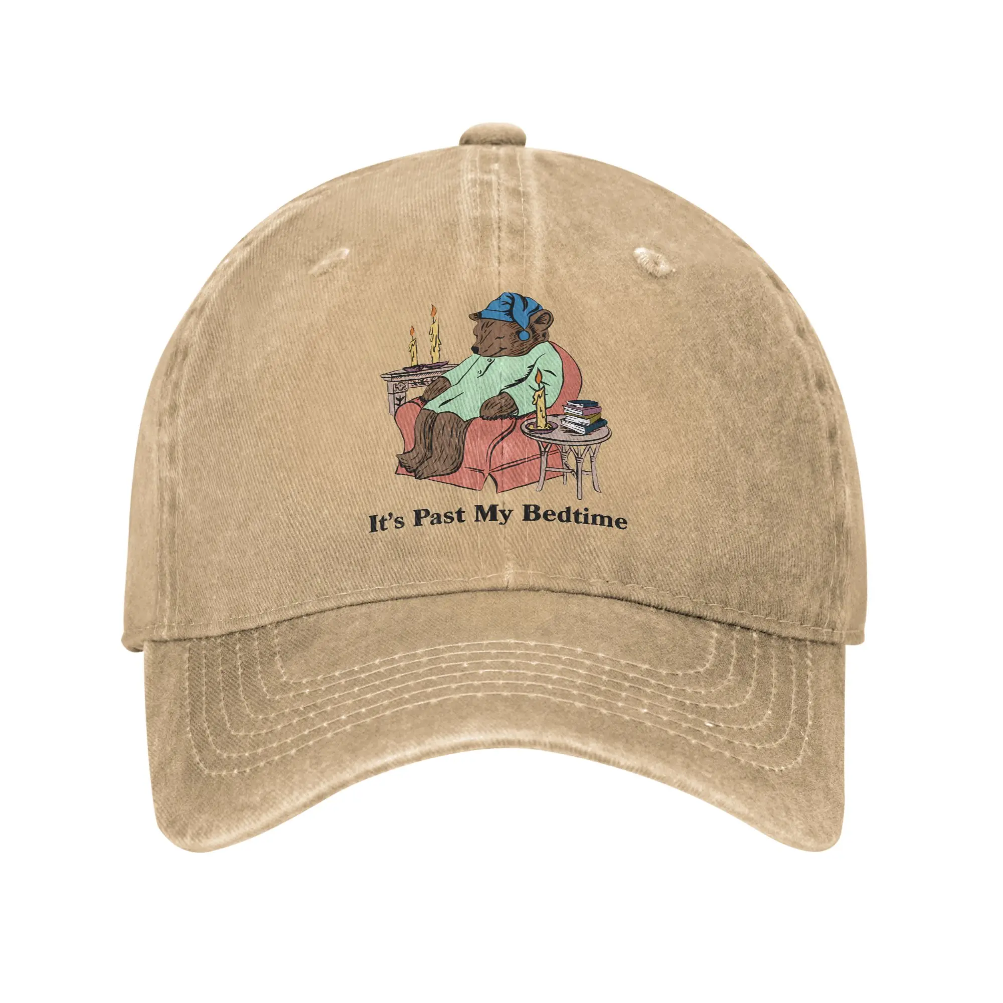 It s Past My Bedtime Sleepy Bear Trendy Fashion Baseball Cap  Outdoor Women's Sun Hat  Pool Party Women's Sun Hat