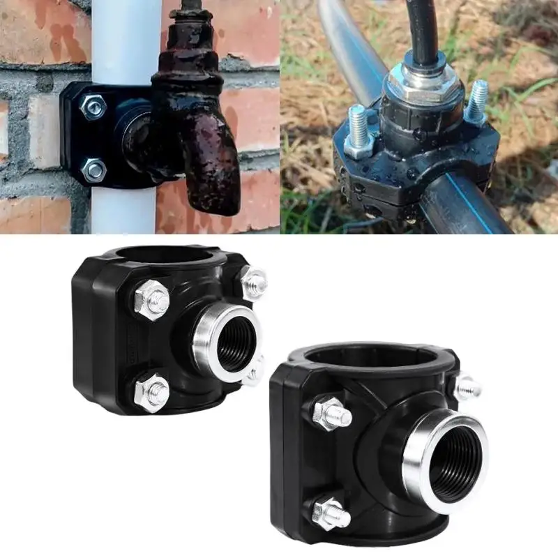 32mm 25mm 20mm Pipe Clamp 1/2'' Female Thread Connector PVC PE Pipe Water Splitter Repair Reducing Coupling Fitting