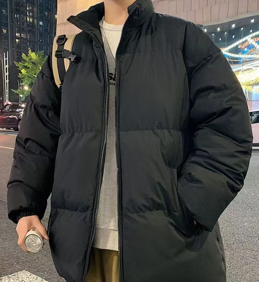 

Harajuku Winter Men Warm Parkas Jacket Thicken Coat Casual Loose Fashion Woman Streetwear Oversized Puffer Outerwear