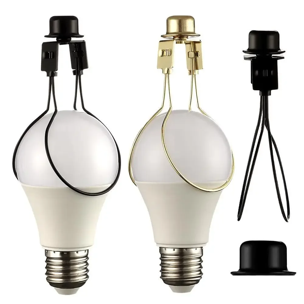 Durable Harp Includes Light Bulb Clip Supporting Iron Lamp Shade Cap Finial Top Holder Adapter Lamp Decoration