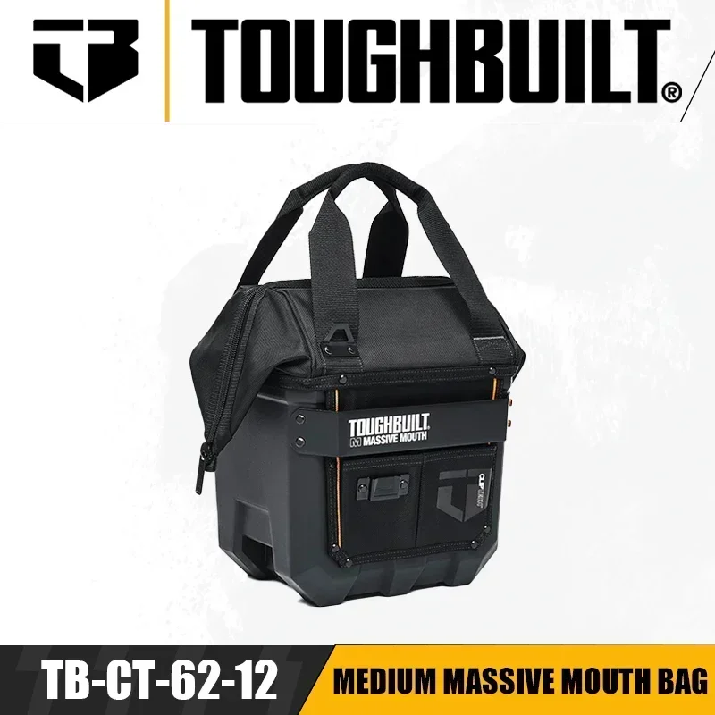 TOUGHBUILT TB-CT-62-12/TB-CT-62-16A/TB-CT-62-20 Medium/Large/X-Large Massive Mouth Bag Handheld Toolkit Waterproof Hardsole