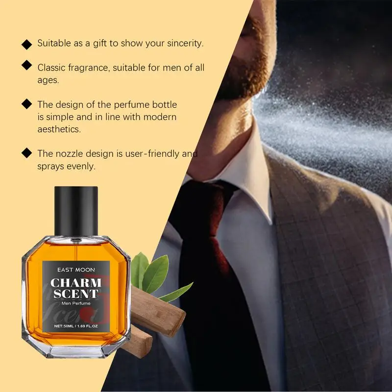 Woody Fragrance for Men 50ml Fruity Fragrance for Men Portable Fragrance Perfume Men's Travel Fragrance Perfume for Business