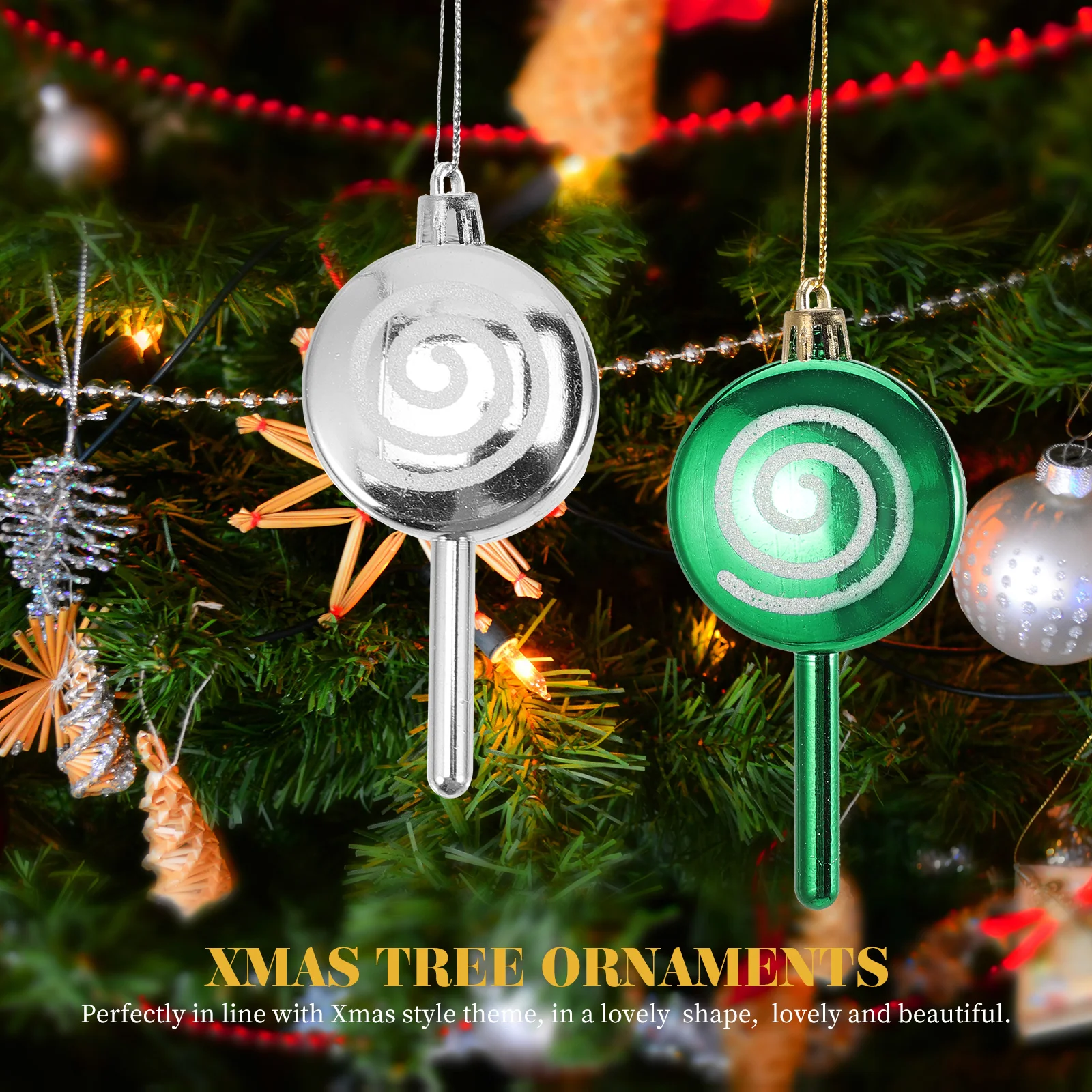 

6 Pcs Candy Lollipop Pendant Decorative Hanging Ornaments Popularity Candies Colorful