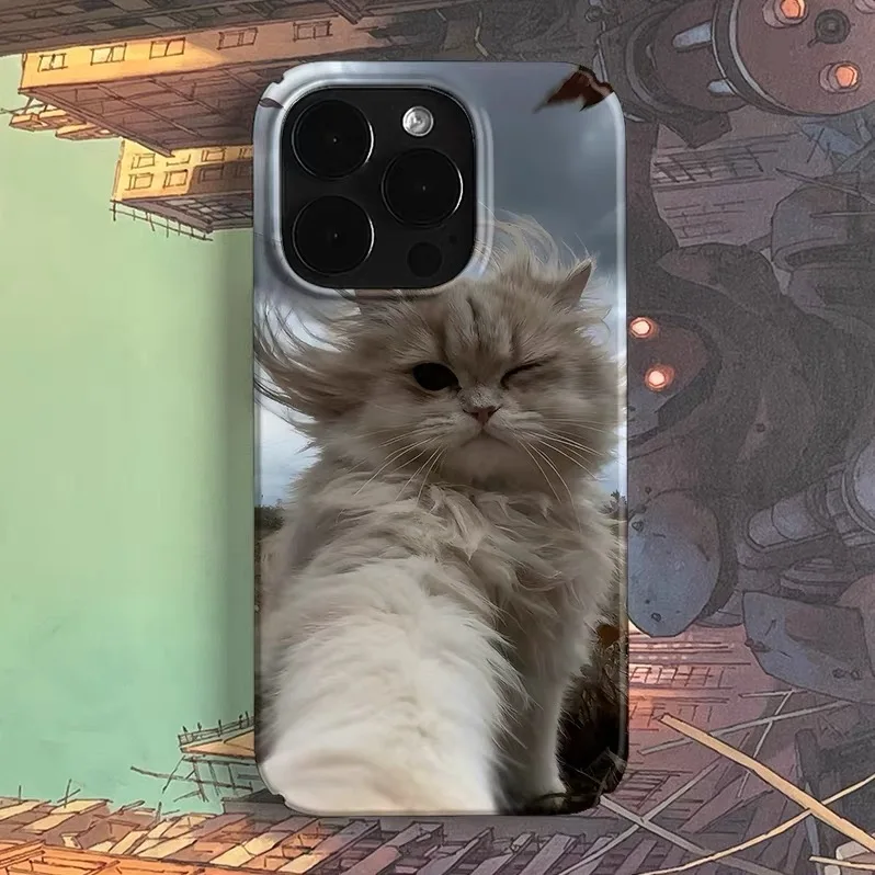 

Ins Korean Wink Cute Kitten Phone Case for IPHONE 17 Air 16E 15 PROMAX 14 Plus 13 12 MINI 11 PRO 16Plus XR Acrylic Phone Cover