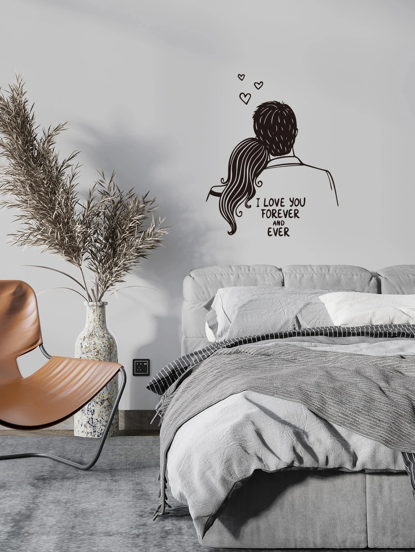 Couple Embrace Silhouette Wall Art with 