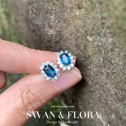oval 5MM Natural Blue Topaz Stud Earrings For Women 925 Sterling Silver Jewelry Gift Simple Peridot Jewelry