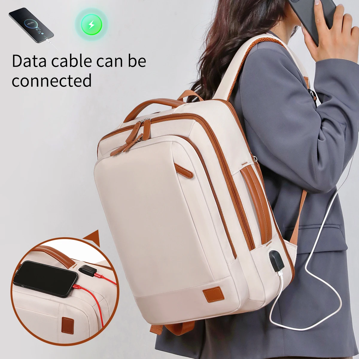 

The New Unisex Backpack for Short-Distance Business Trips, Lightweight Travel Bag, Computer School Bag Storage Bag Combination
