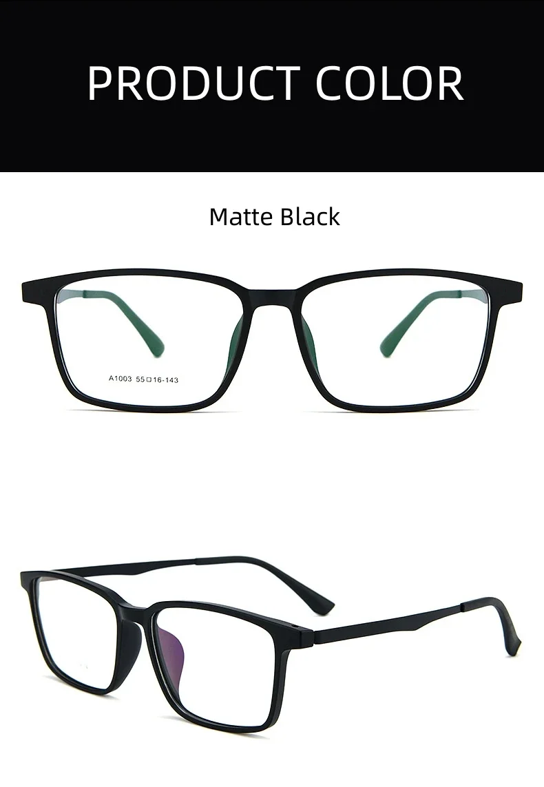 Neue 2025Männer Business Brillen Retro Platz TR90 Titan Brillen Myopie Optische Brillen Rahmen Für Männer A1002 – Detail 3