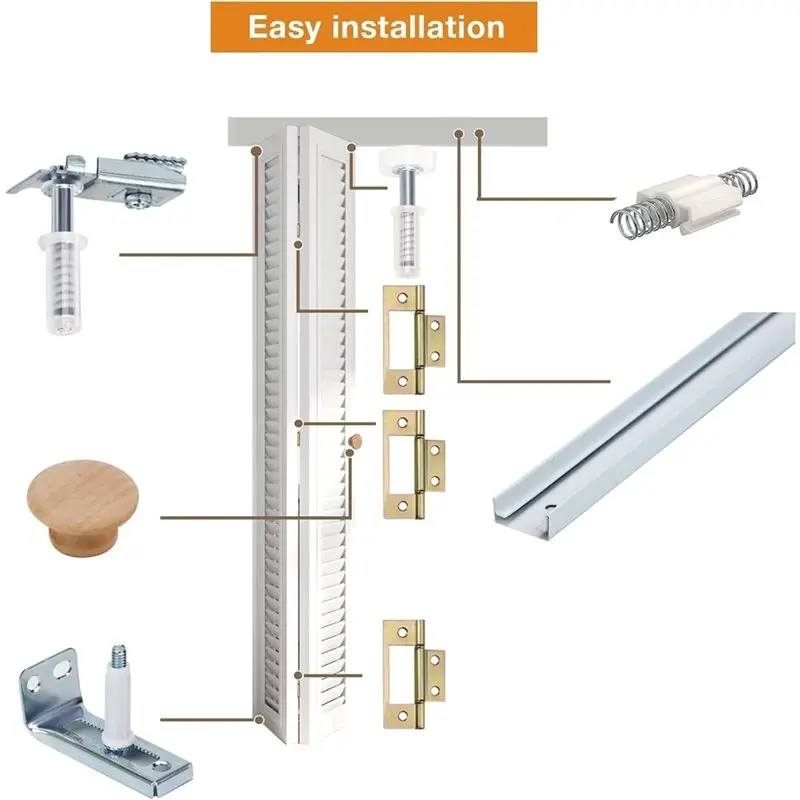 ABLQ Bi-Fold Closet Door Track Kit,2-Pack 24-Inch Bifold Door Hardware