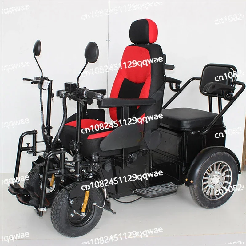 Dual Stroke Handle Electric Wheelchair, Elderly Disabled Scooter, Multifunctional High-Speed Four-Wheel