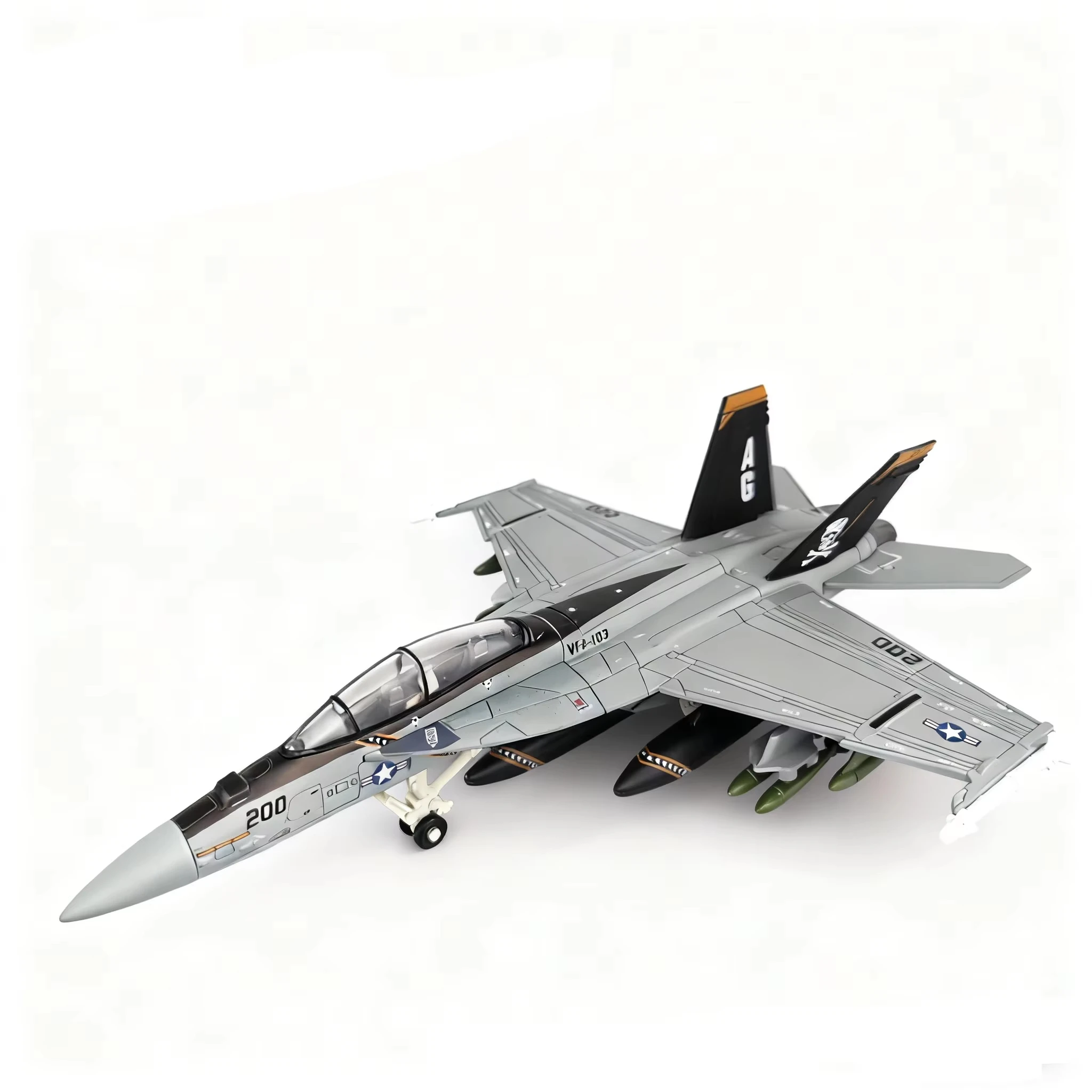 1:72 Scale Replica F18 F-18 VF103 Grumman Tomcat Super Hornet F/A-18F Pirate Flag Fighter US Navy Plane Military Model Toy