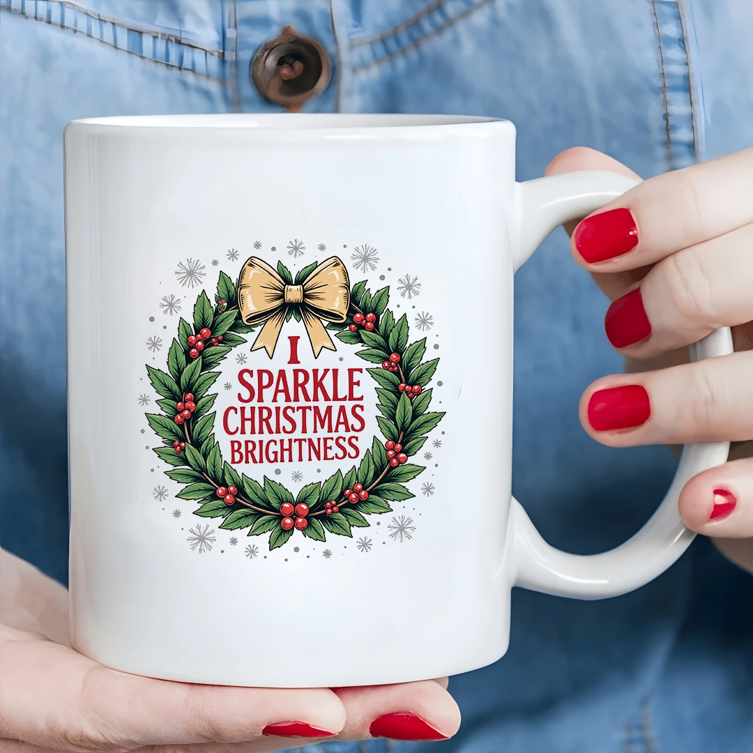 11オンス マグカップ + シャイニー クリスマス リボンリーフ カップ + キッズカップ + ファミリーオフィス コーヒーカップ + ホリデーギフトセット