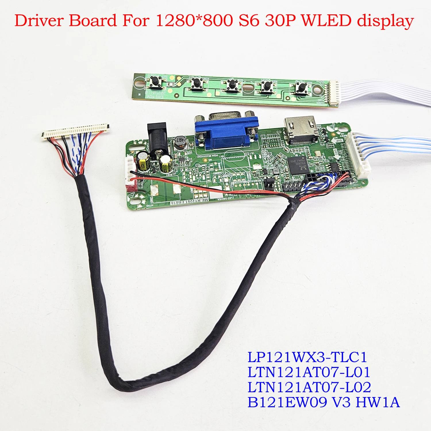 

Комплект платы контроллера драйвера ЖК-дисплея для LP121WX3-TLC1 LTN121AT07 DIY HDMI VGA 1280x800 30-контактный LVDS WLED для ноутбуков
