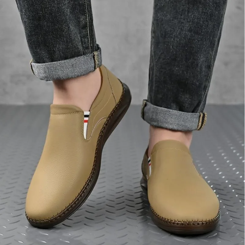 Men's New Breathable Driving Slip-On Flats Soft Sole Casual Shoes Fashion Anti-Slip Man Shoes Comfortable Low-Top Walking Shoes