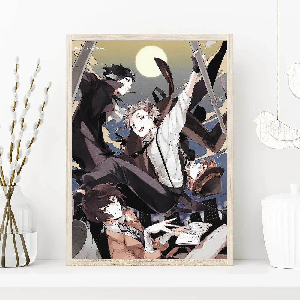 Bungo Stray Dogs Dazai Chuuya Anime Posters Sticky Whitepaper Sticker DIY Room Bar Cafe Kawaii Room Decor