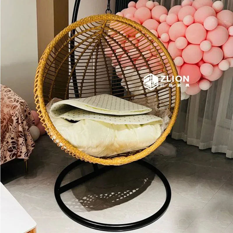 

Outdoor Balcony Hanging Rattan Garden Bird Nest Hanging Basket Outdoor Swing